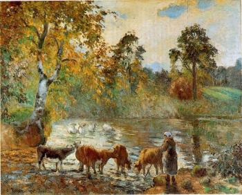 Camille Pissarro : The Pond at Montfoucault II